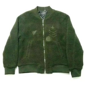 NWT Guess Moss Green Sherpa Jacket